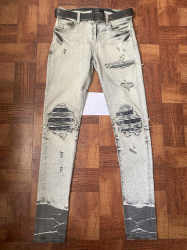 Amiri Amiri Mx1 Black Bandana Patch Jeans