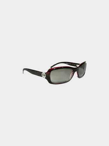 Chanel 2000s Burgundy CC Narrow Sunglasses - image 1