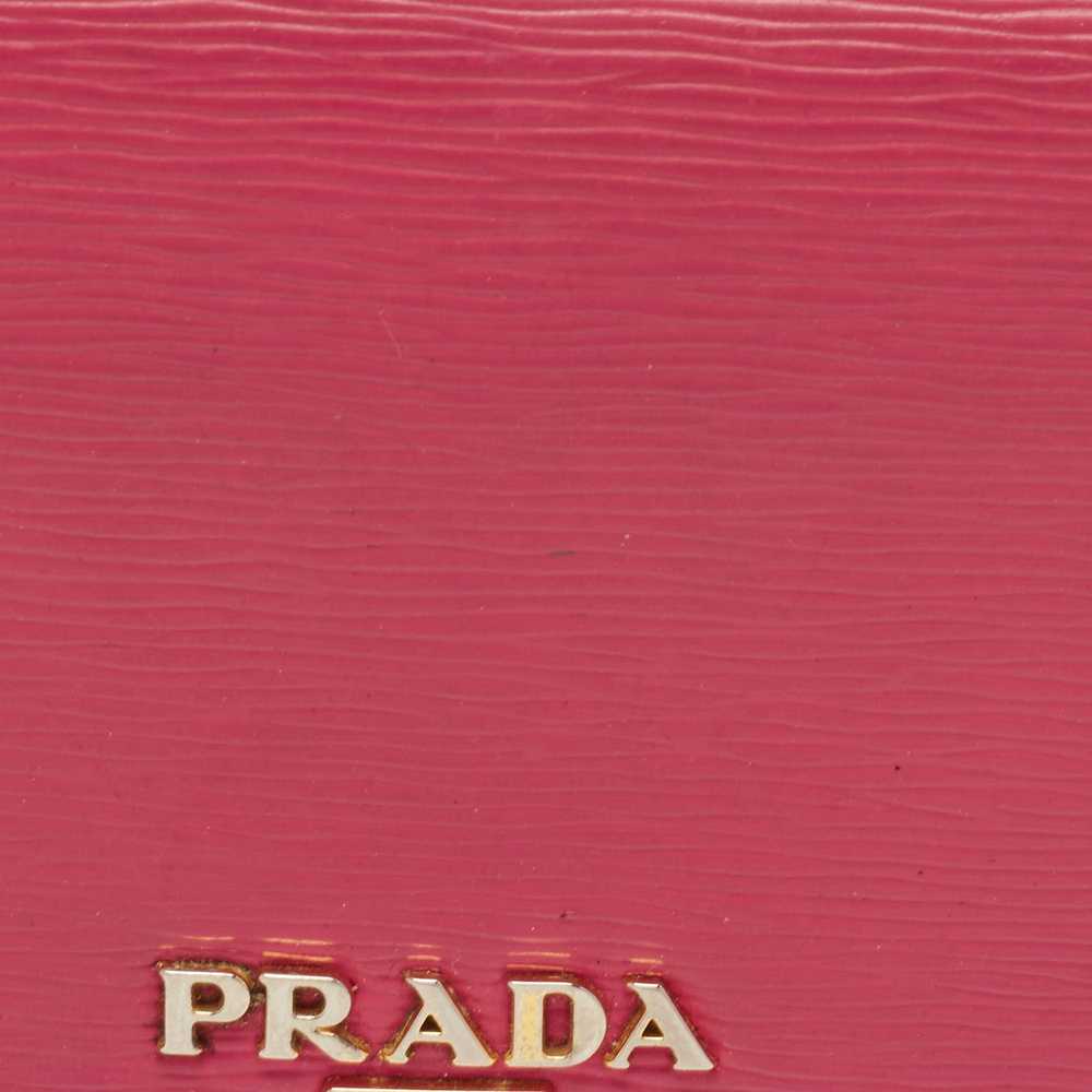 Prada PRADA Pink Move Leather Logo Trifold Wallet - image 7