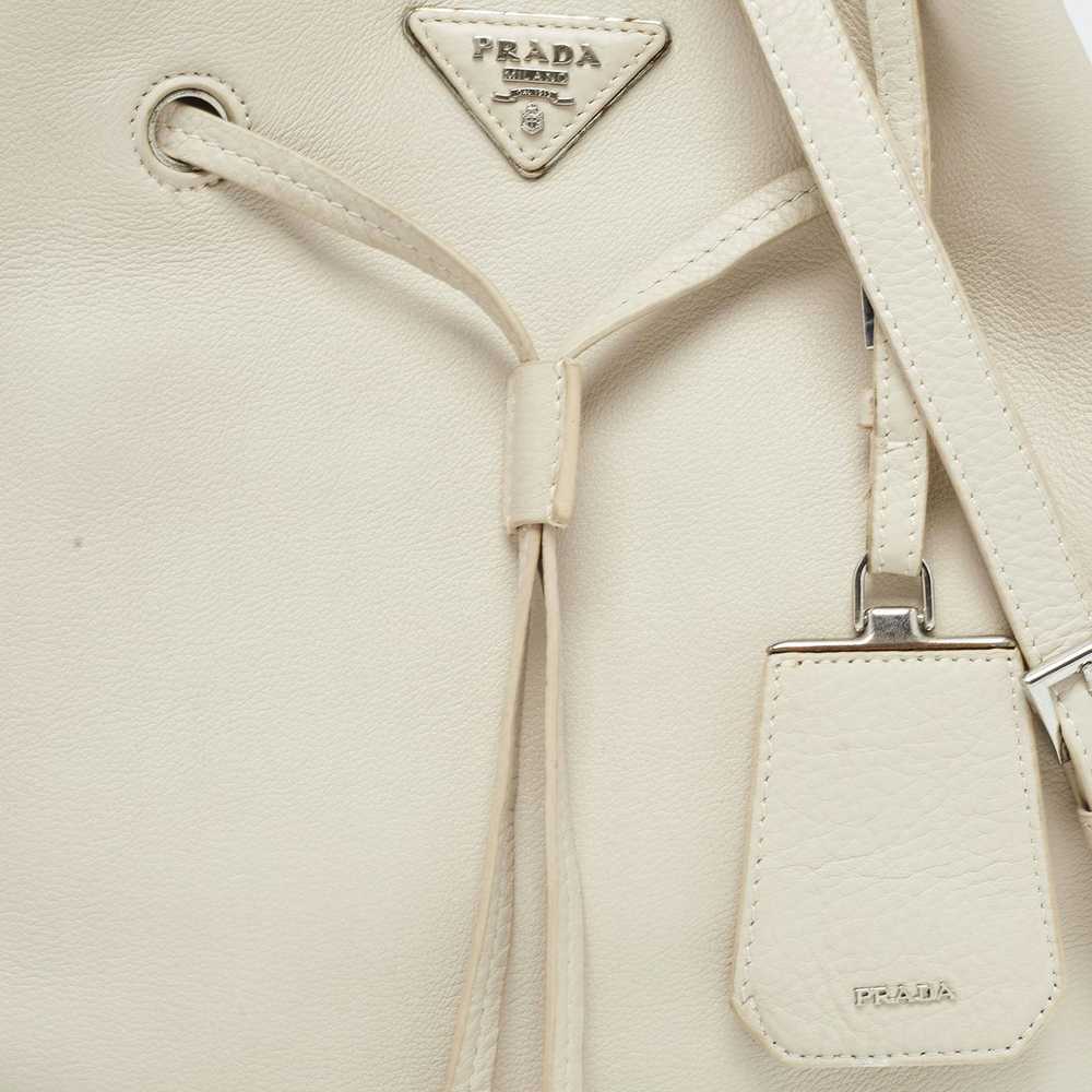 Prada PRADA Off White Leather Drawstring Tassel B… - image 5