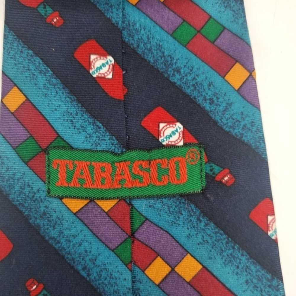 Tabasco hot sauce silk vintage men's neck tie - image 3