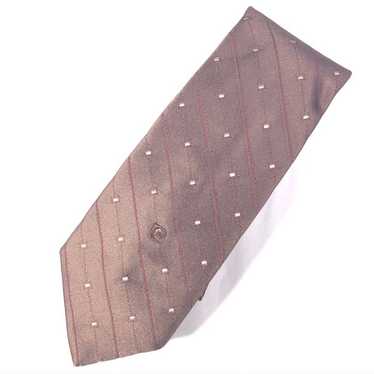Pierre Cardin Vintage Brown Geometric Stripe Tie … - image 1