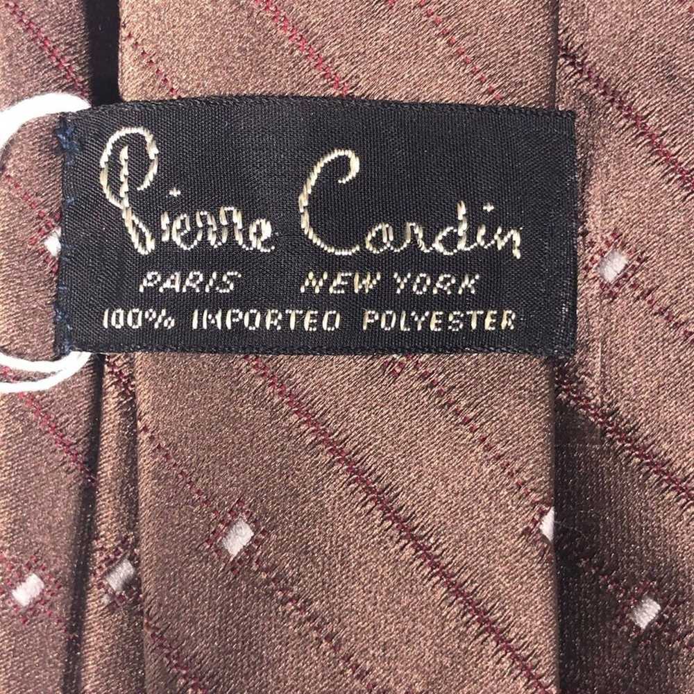 Pierre Cardin Vintage Brown Geometric Stripe Tie … - image 2