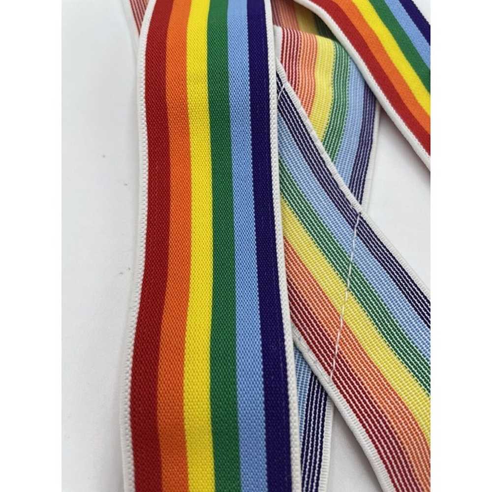 Vintage Rainbow Suspenders Stretchy Adjustable 1.… - image 10