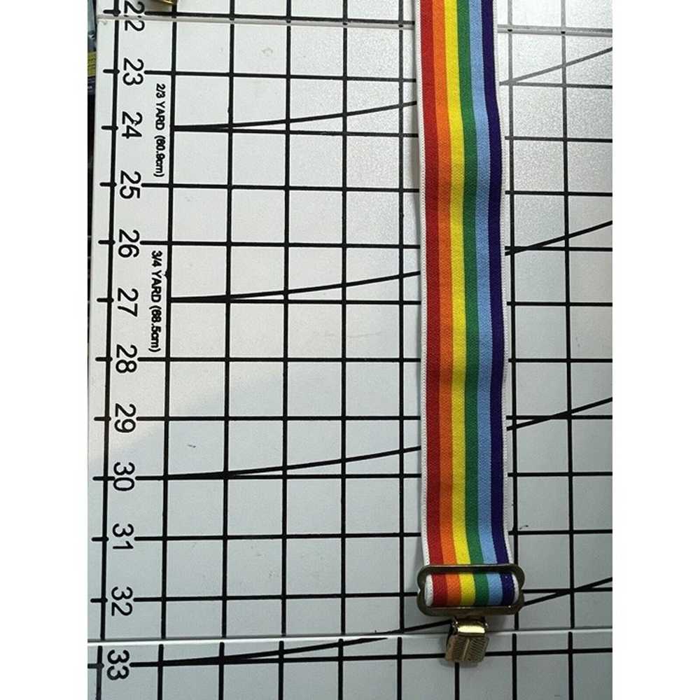 Vintage Rainbow Suspenders Stretchy Adjustable 1.… - image 11