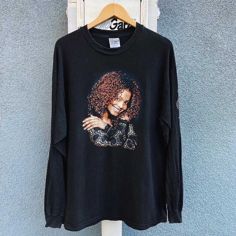 Hanes Vintage 90s Janet Jackson Long Sleeve Shirt - image 1