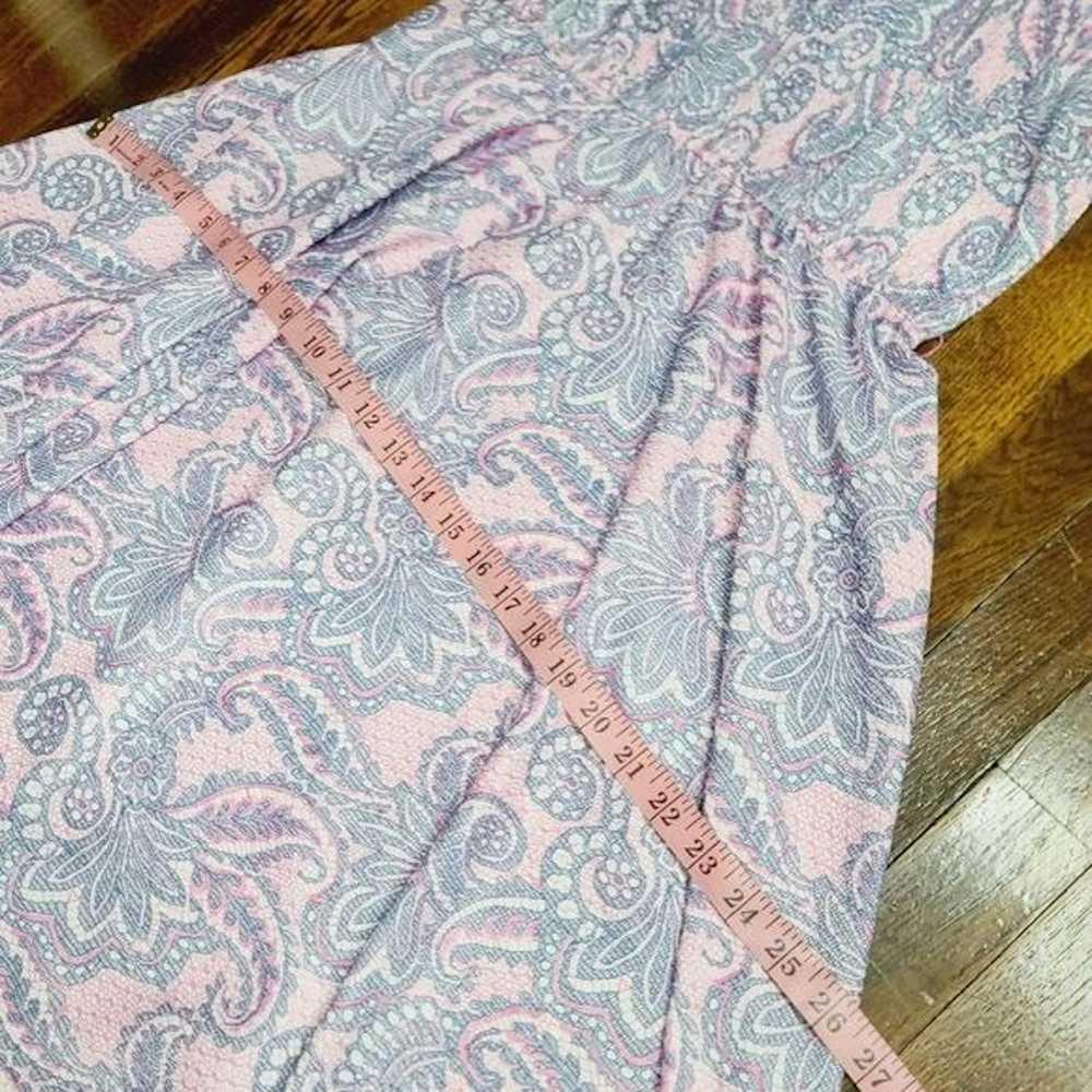 Vintage Vintage 1970s Hot Pink Navy Blue Paisley … - image 11