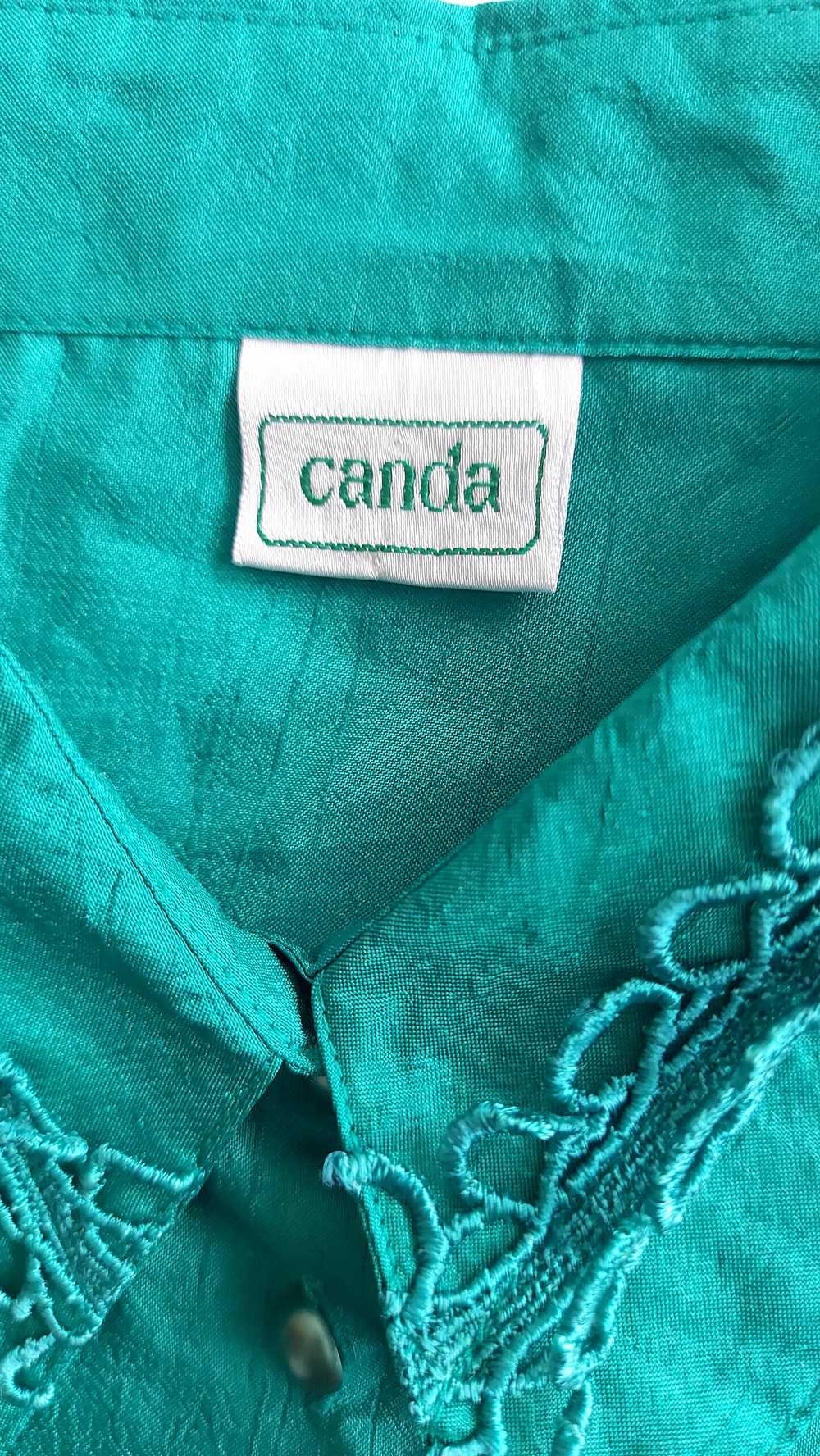 Vintage Green vintage Canda blouse, XL size - image 7