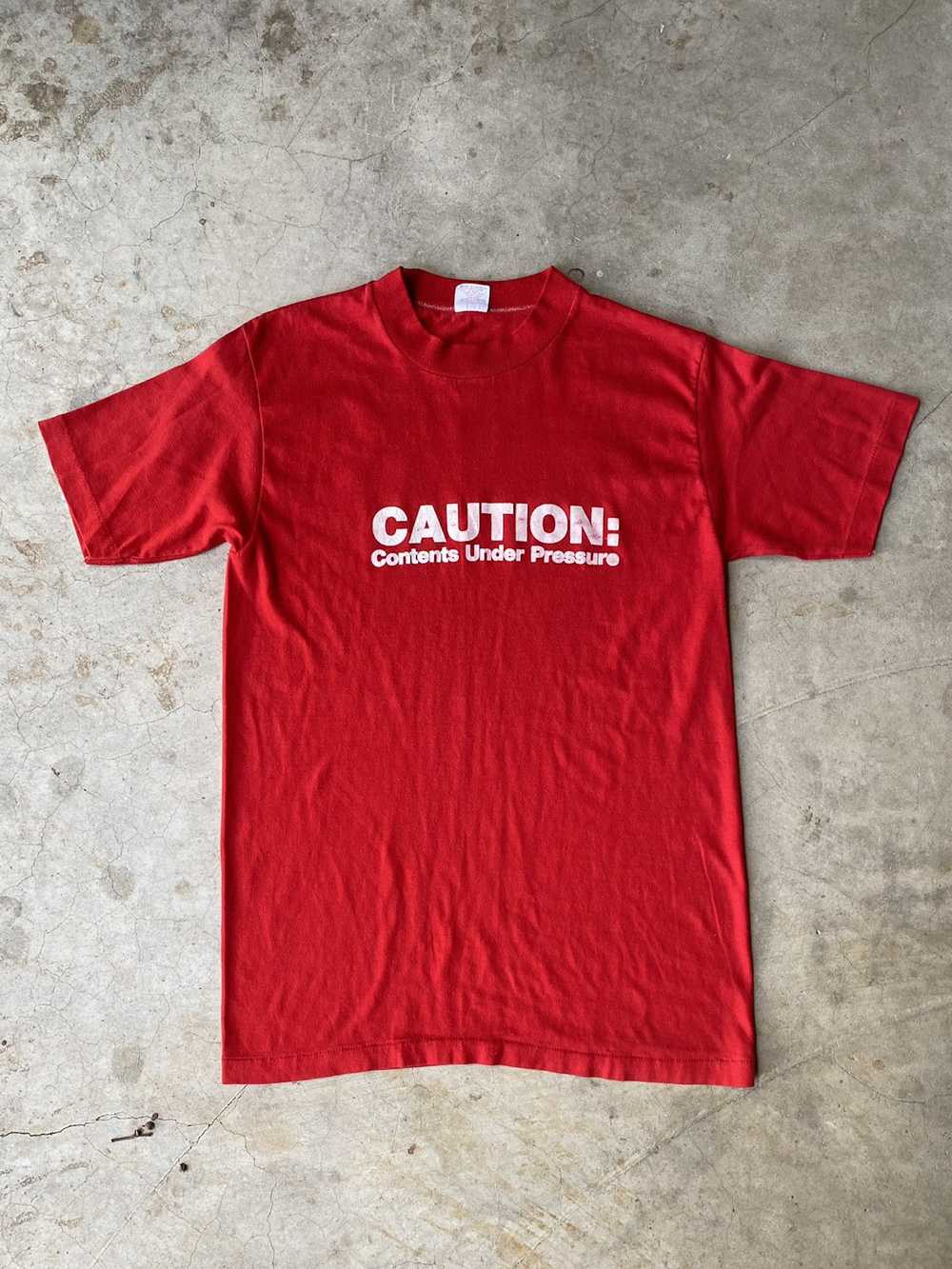 Streetwear × Vintage 70s Vintage Caution Contents… - image 1