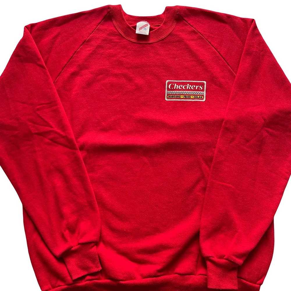 Jerzees Vintage 90s Checkers Burgers Crewneck - image 2