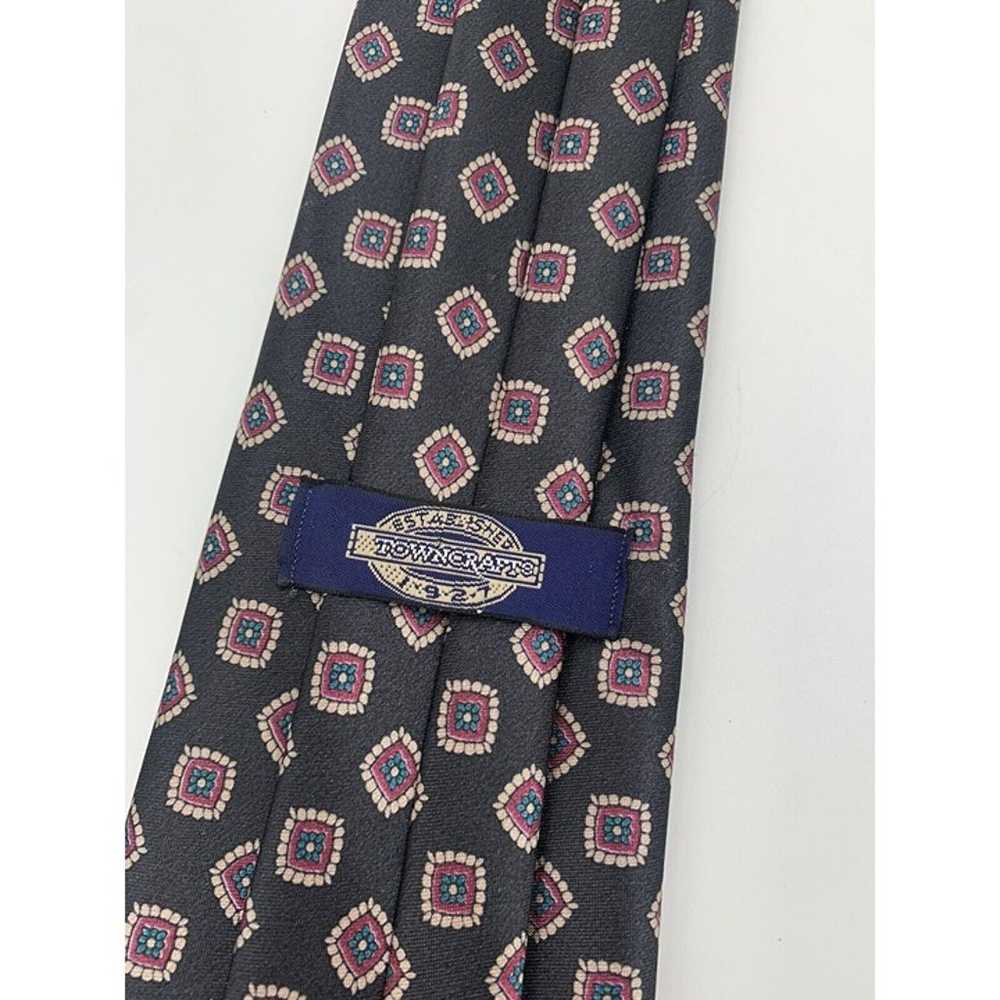 Vintage TownCraft Clip on Neck Tie Mens Blue, Red… - image 2