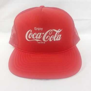 Vintage Enjoy Coca-Cola Classic Red Mesh Snapback… - image 1