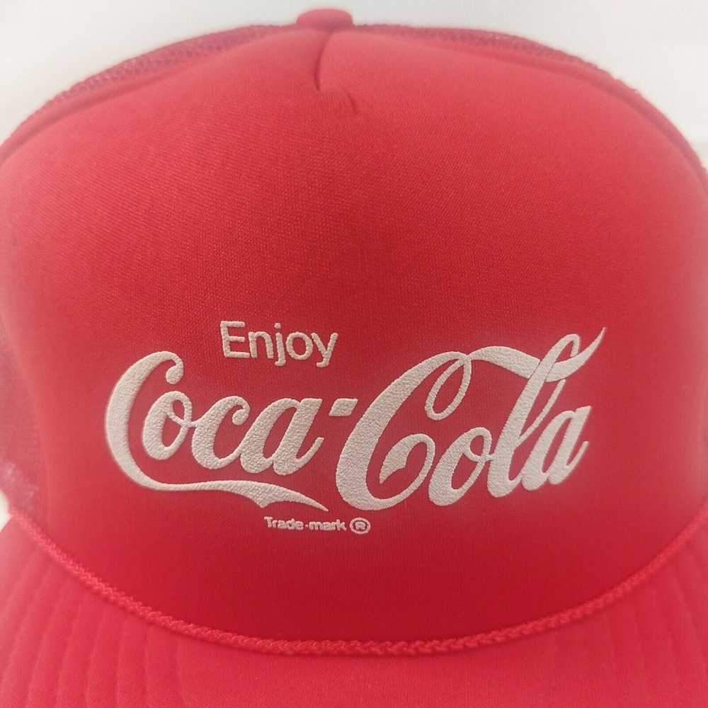 Vintage Enjoy Coca-Cola Classic Red Mesh Snapback… - image 2