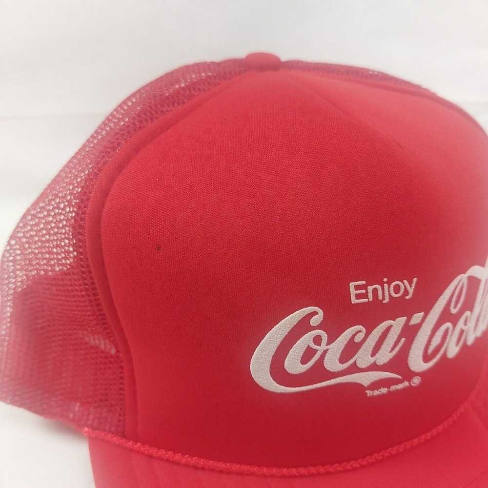 Vintage Enjoy Coca-Cola Classic Red Mesh Snapback… - image 3