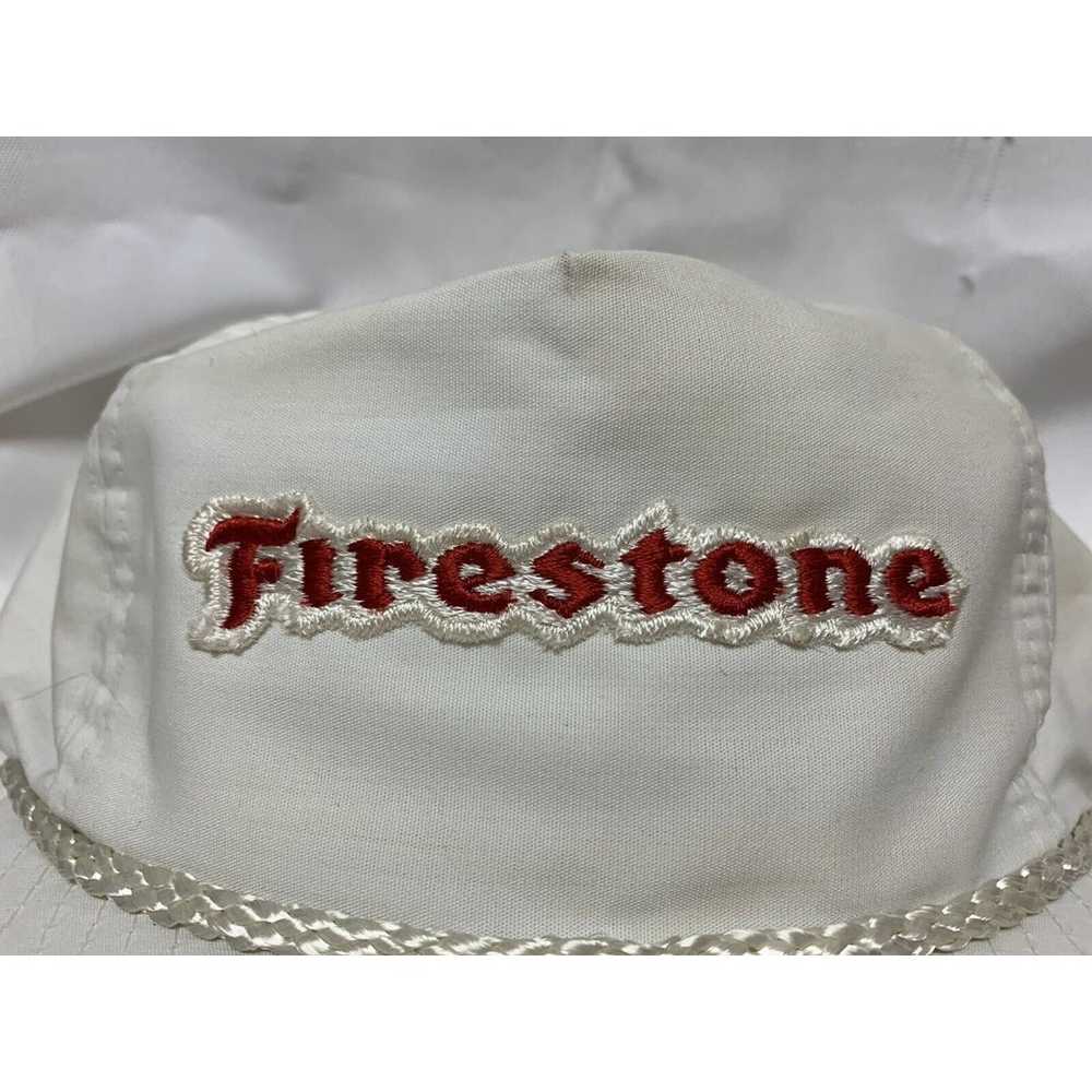 Firestone Tires Vintage White Snapback Rope Hat T… - image 2