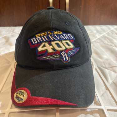 Vintage 90s NASCAR Brickyard 400 TOW Wave Snapback Hat Autographed All Over  Logo