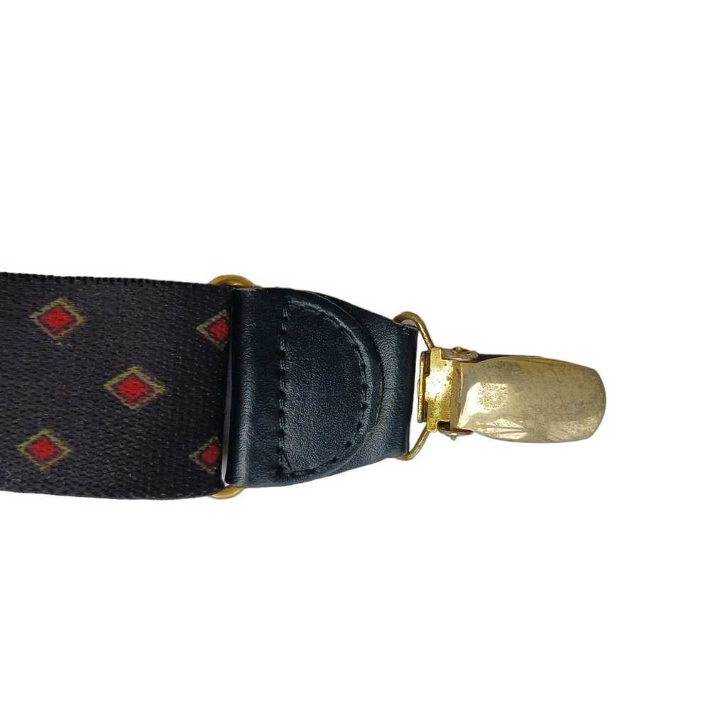 Vintage CAS Suspenders Clip Germany Leather Geome… - image 10