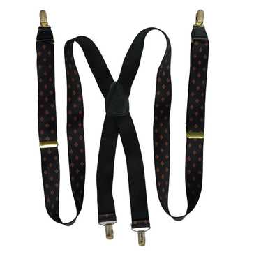 Vintage CAS Suspenders Clip Germany Leather Geome… - image 1
