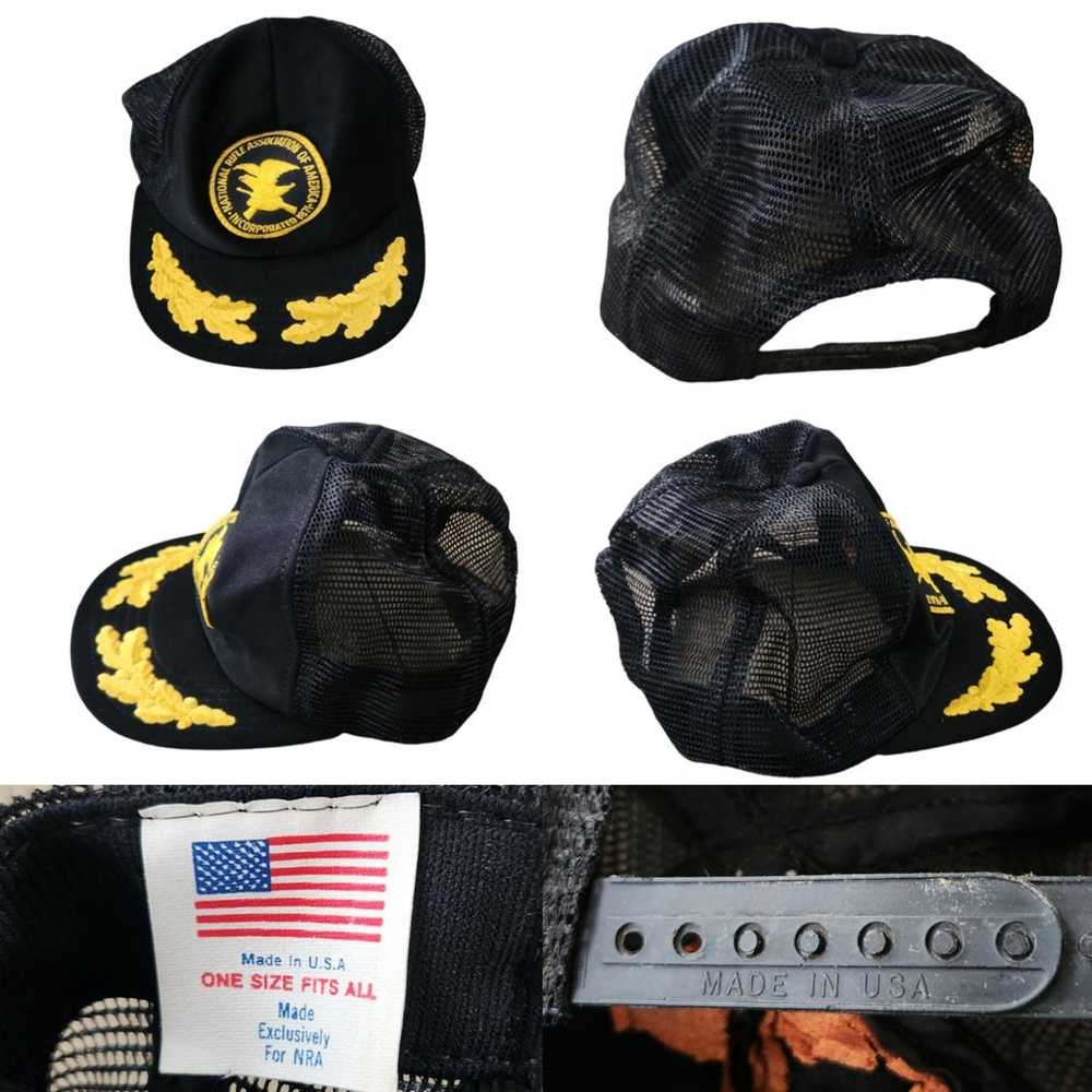 VTG Rare NRA Patch Snapback Trucker Hat Cap USA N… - image 1