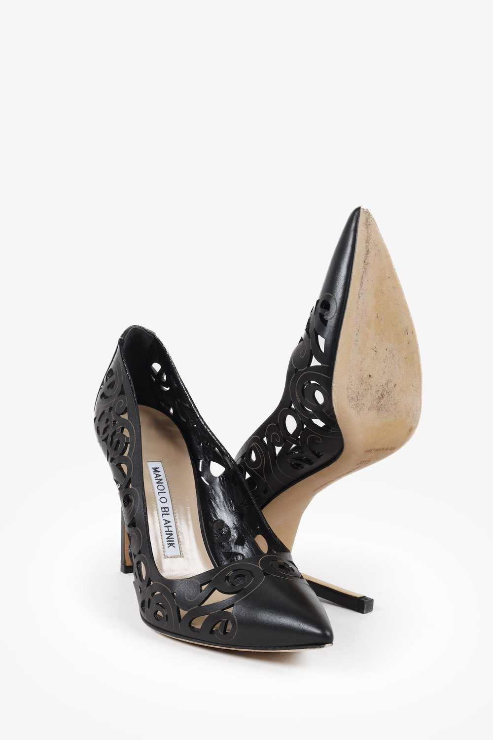 Manolo Blahnik Manolo Blahnik BB Rock 105mm Black… - image 4