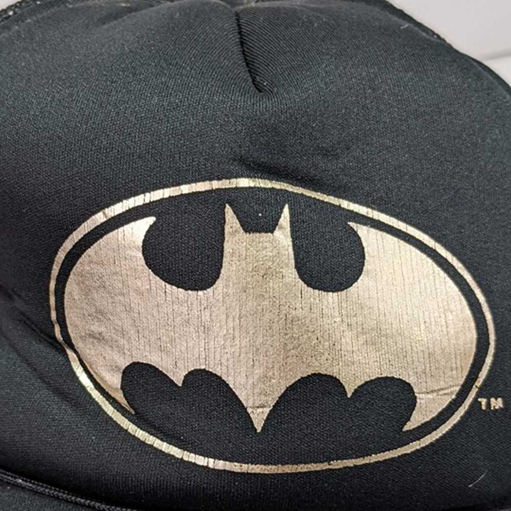 Batman Trucker Hat Black w/ Gold Classic Logo Sna… - image 9