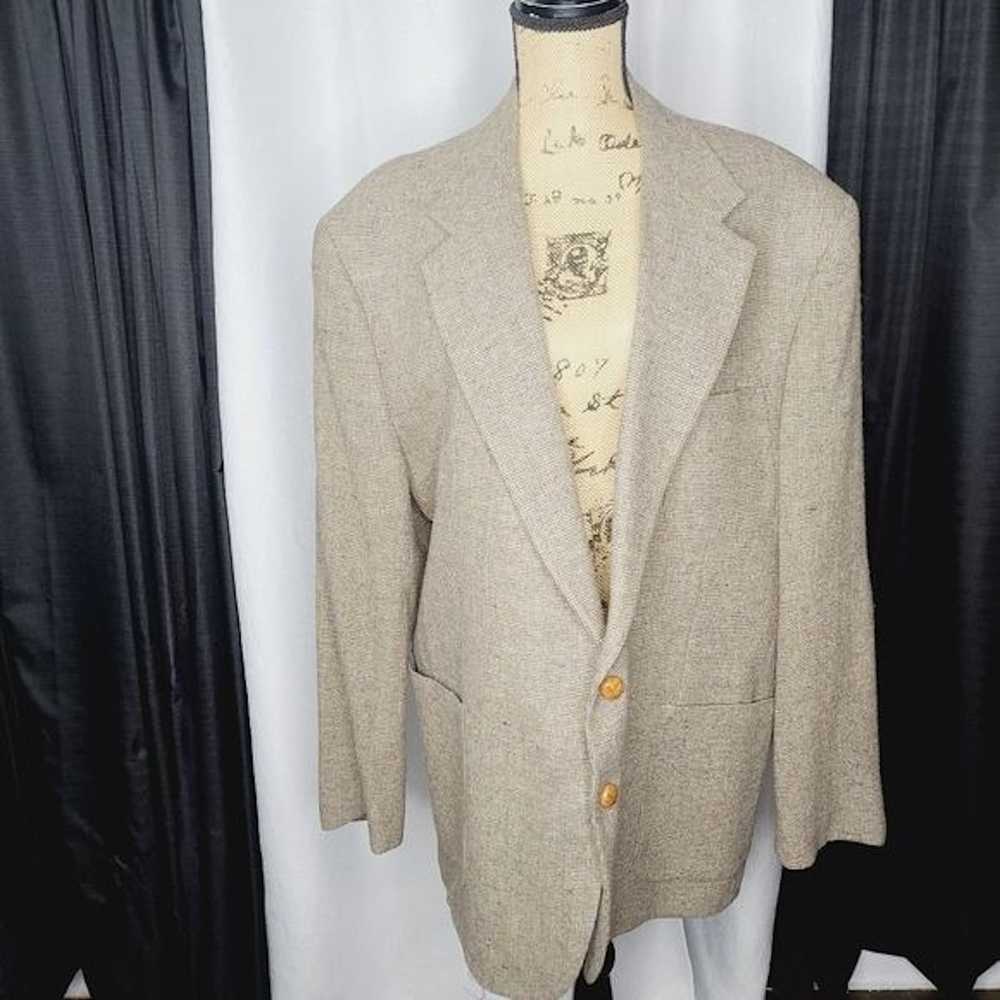 Vintage Vintage 80s Brown Tweed Wool Oversized Mi… - image 1