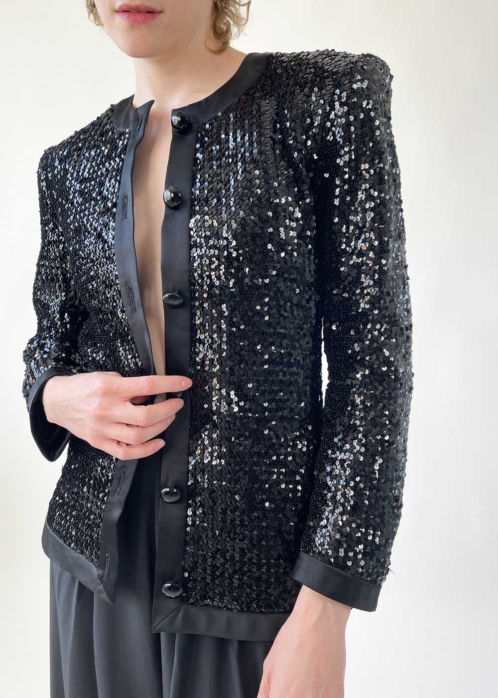 Vintage 1980s Yves Saint Laurent Sequin Jacket - image 1