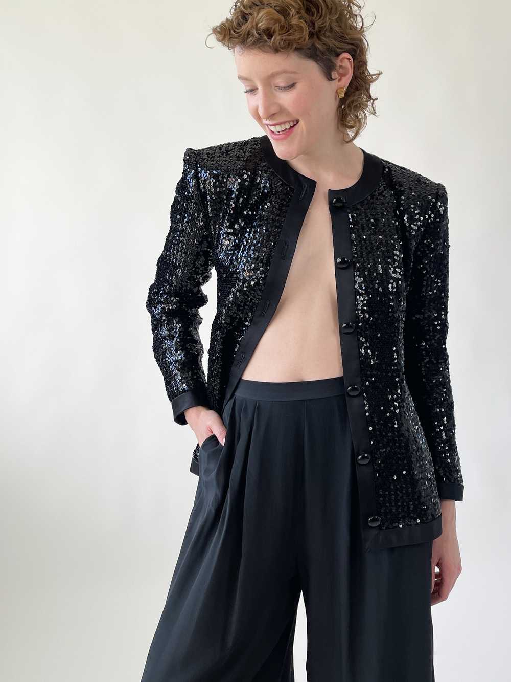 Vintage 1980s Yves Saint Laurent Sequin Jacket - image 2