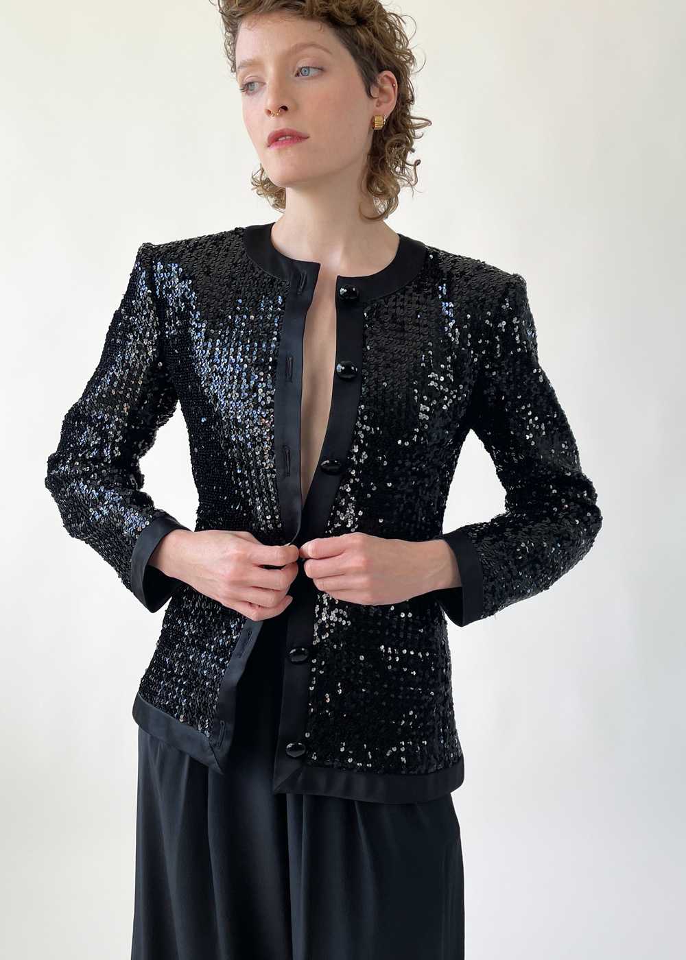 Vintage 1980s Yves Saint Laurent Sequin Jacket - image 4