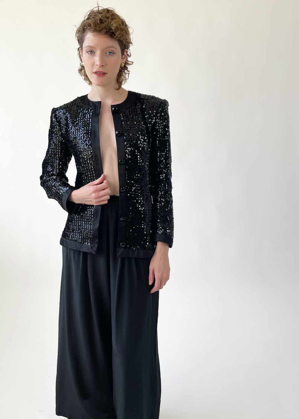 Vintage 1980s Yves Saint Laurent Sequin Jacket - image 5