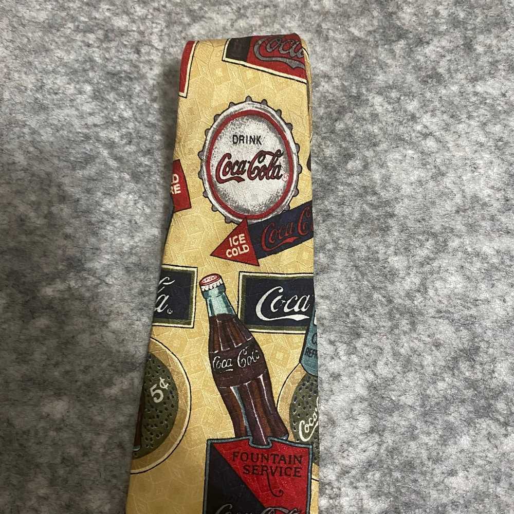 Vintage Coca Cola Silk Tie Made In USA Retro Blac… - image 11