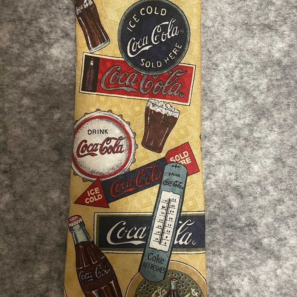 Vintage Coca Cola Silk Tie Made In USA Retro Blac… - image 12