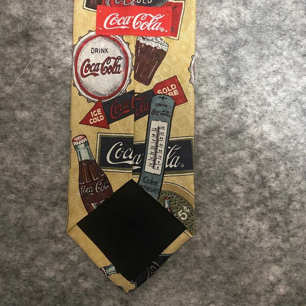 Vintage Coca Cola Silk Tie Made In USA Retro Blac… - image 8