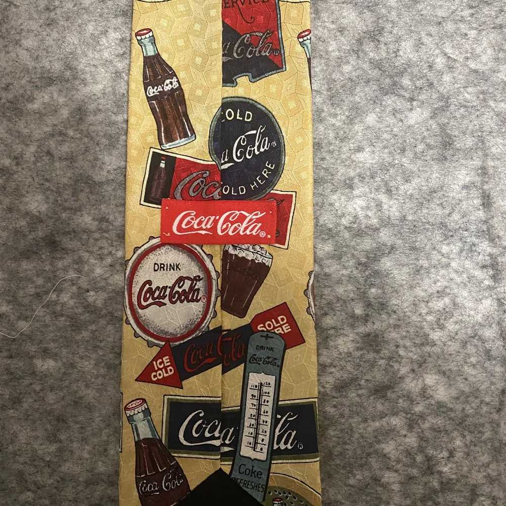 Vintage Coca Cola Silk Tie Made In USA Retro Blac… - image 9