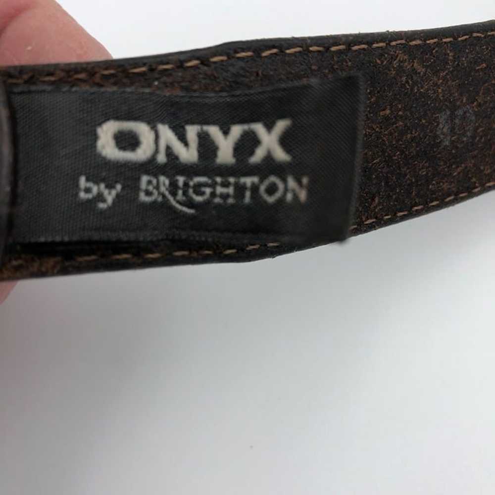 Onyx by Brighton Brown Leather Belt Golf Medallion - image 2