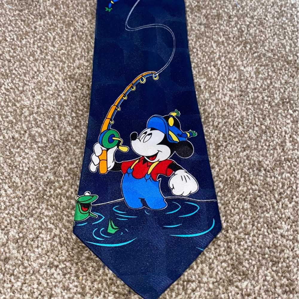Vintage Disney Mickey Unlimited fishing tie - image 1