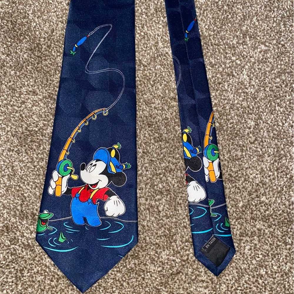 Vintage Disney Mickey Unlimited fishing tie - image 3