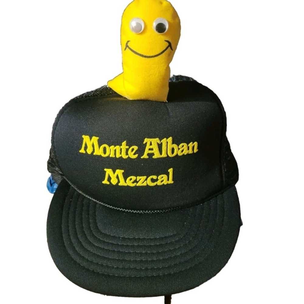 Vintage Monte Alban Mezcal Googly Worm Snapback M… - image 1