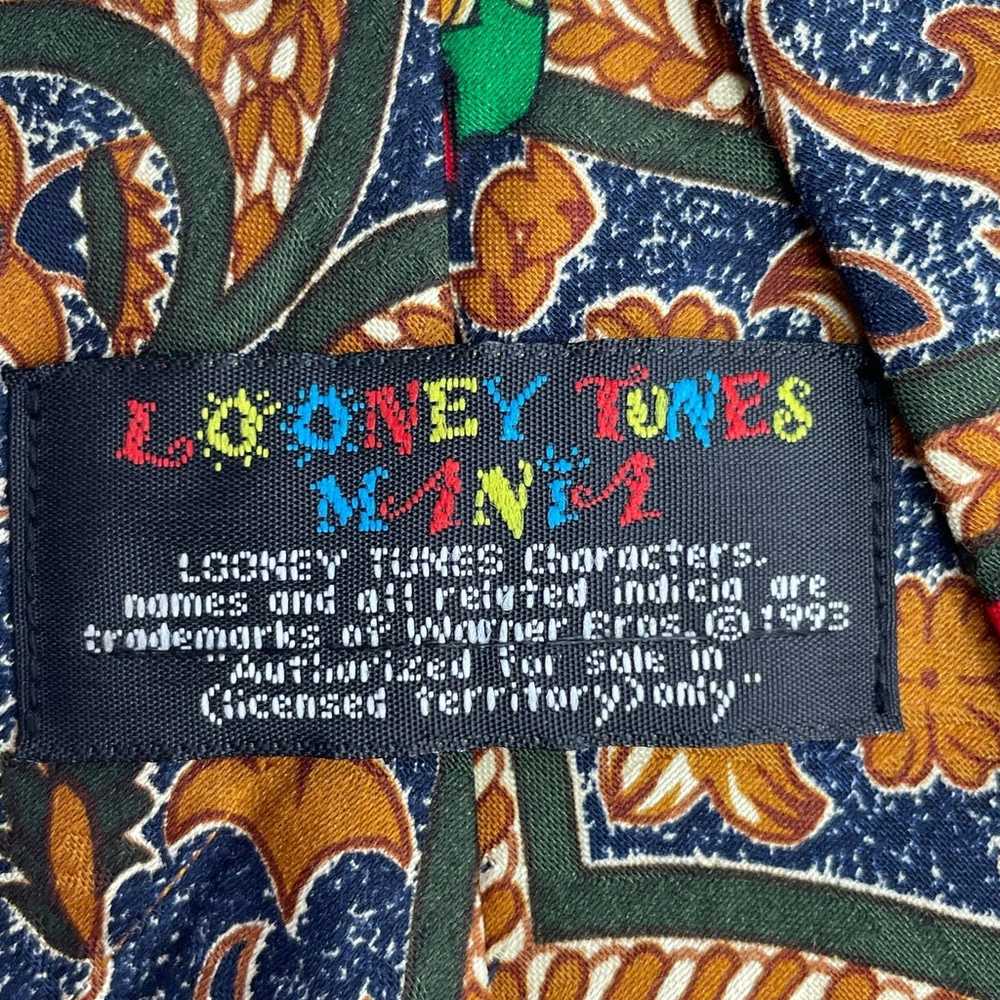 Vintage Tie Brown Paisley Looney Mania Tunes 1993… - image 4