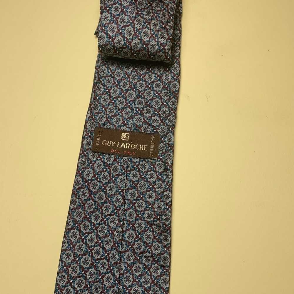 Vintage Guy Laroche Mens All Silk Neck Tie Micro … - image 3