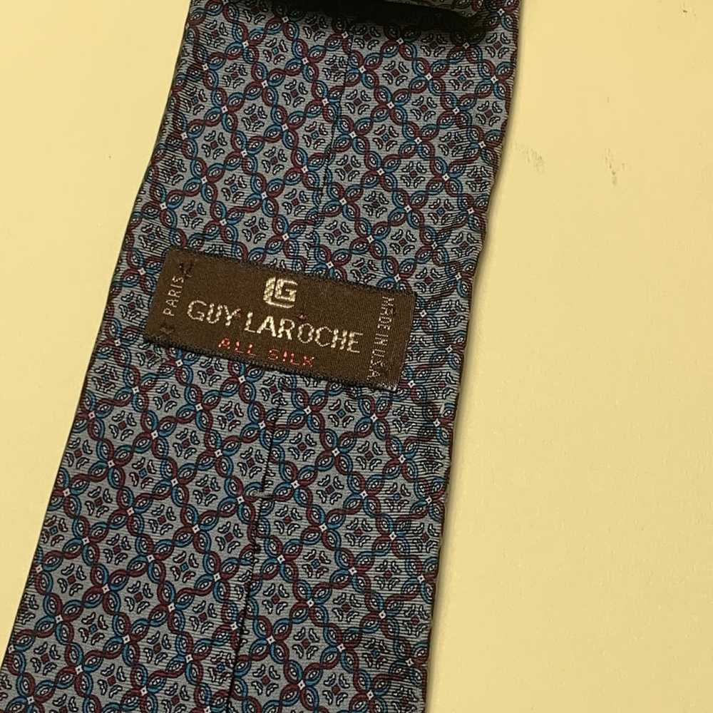 Vintage Guy Laroche Mens All Silk Neck Tie Micro … - image 4