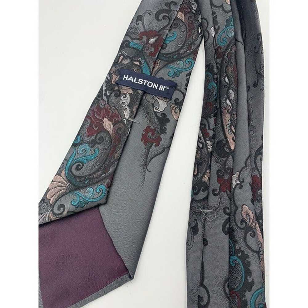 Vintage Tie Halston III Italian Silk 56 x 4 Abstr… - image 3