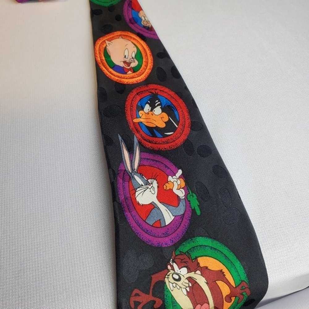 Vintage Looney Toons Mania 100% Silk Tie 1994 - image 5