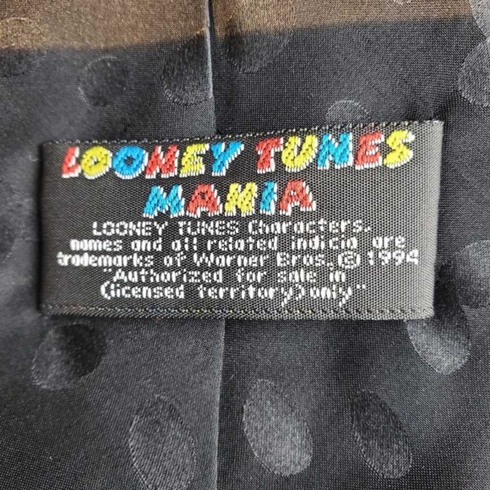 Vintage Looney Toons Mania 100% Silk Tie 1994 - image 7