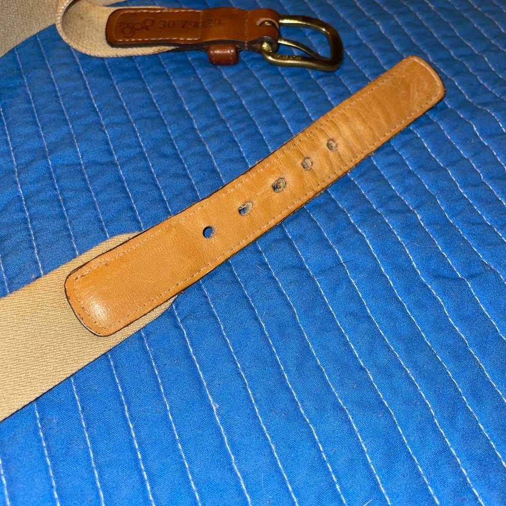 Vintage GAP Belt Tan Red Blue Striped Fabric Elas… - image 6