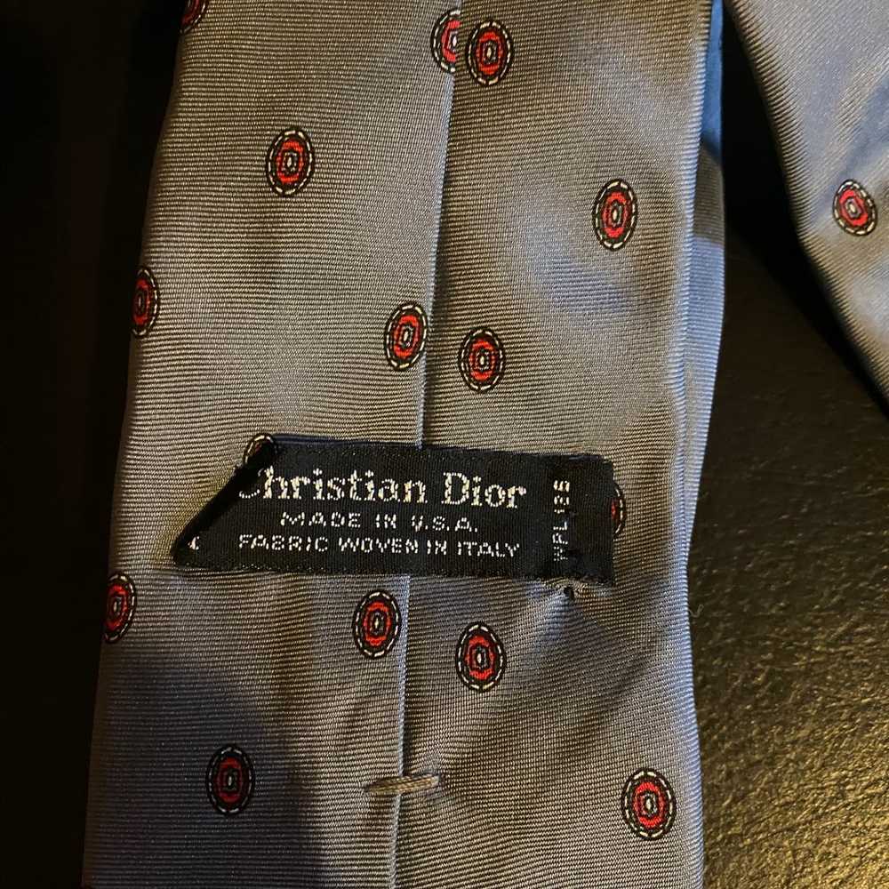 Vintage Christian Dior Silk Tie with Geometric Pa… - image 3