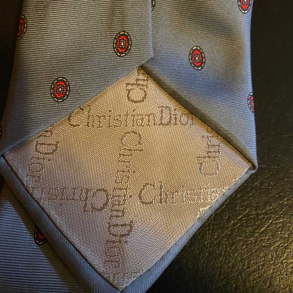 Vintage Christian Dior Silk Tie with Geometric Pa… - image 4