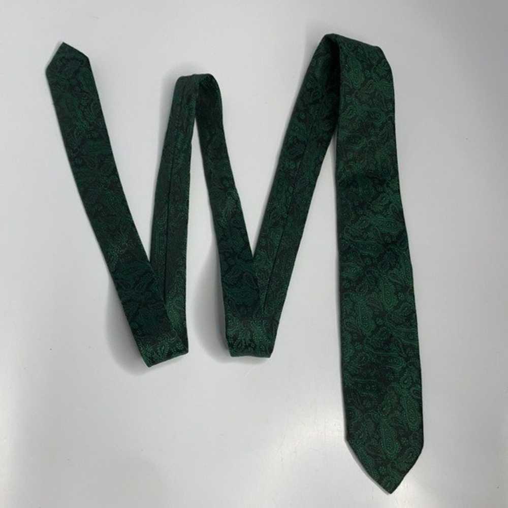 Mosenfelders green & black paisley tie - image 1