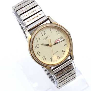 Vintage Pulsar Watch Mens Gold Tone Stainless Ste… - image 1
