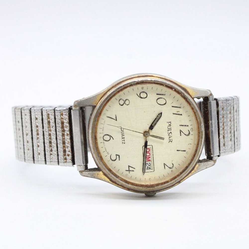 Vintage Pulsar Watch Mens Gold Tone Stainless Ste… - image 5